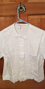 White Button Down with EyeHole Design